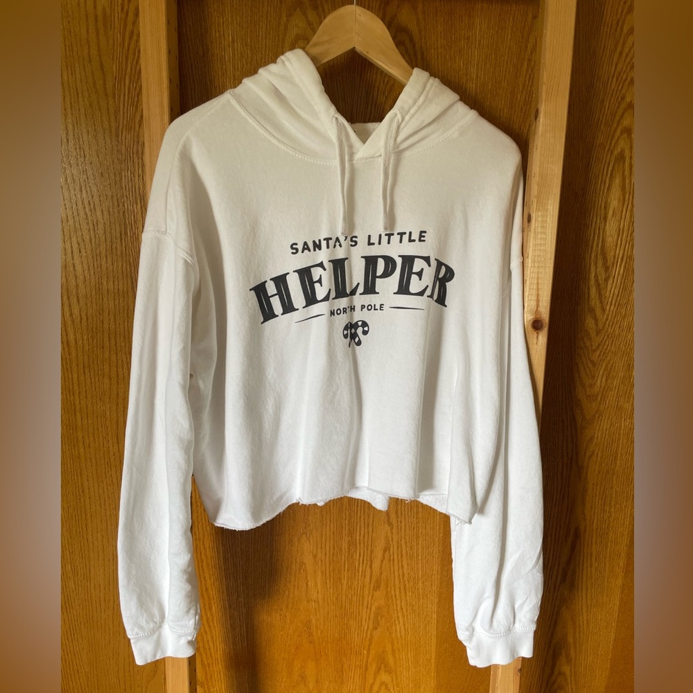 White cropped hoodie